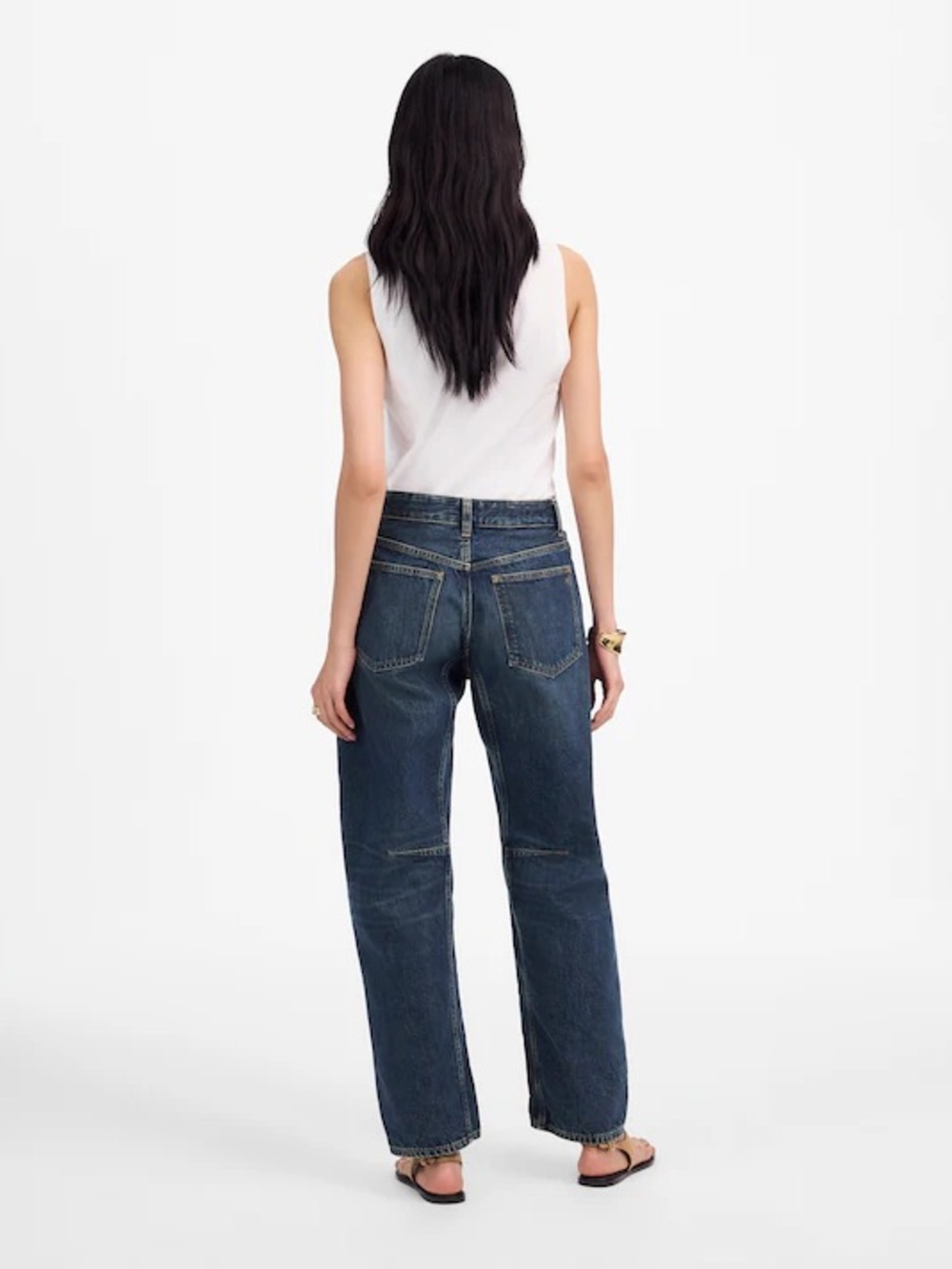 Madewell Dark Blue The Darted Barrel Leg Jeans size 30 baggy - Picture 3 of 7